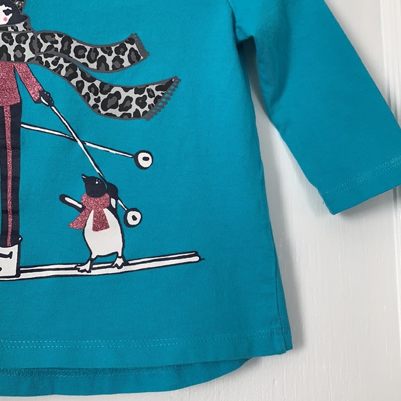 Gymboree Blue Ski Girl Penguin Top 12-18M EUC - Picture 4 of 10